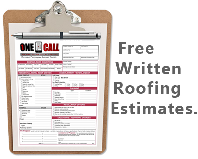 written roofing price quotes